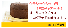 オーガニックチョコレート　低カロリー 
クラシックショコラ(おからケーキ)
【送料無料】 